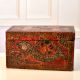 Antique Brown Wooden Box for Storage and Decoration